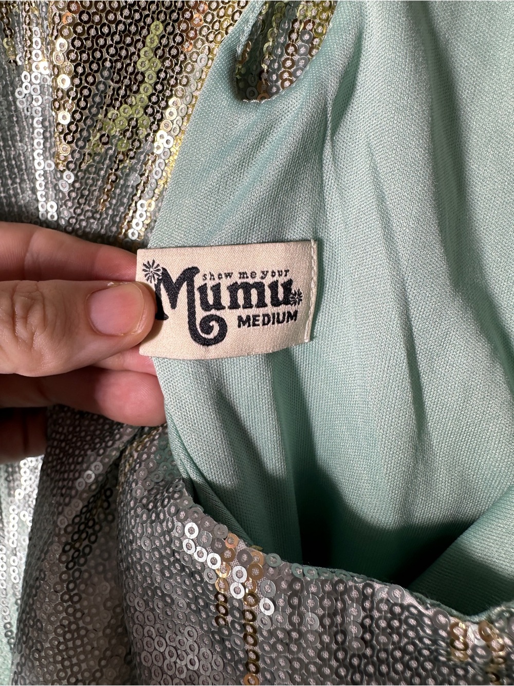 Show Me Your MuMu Shimmer Mint Gomez Mini Dress - Picture 3 of 5